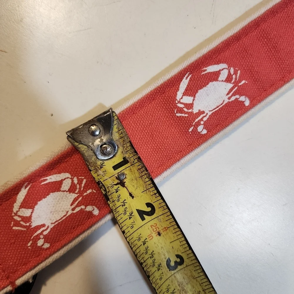 Sand Shack Crab Print Belt with Black Buckle Size M